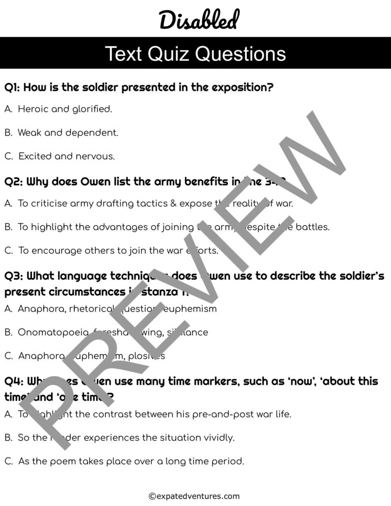 Disabled-by-Wilfred-Owen-quiz-questions-with-answer-key-PDF