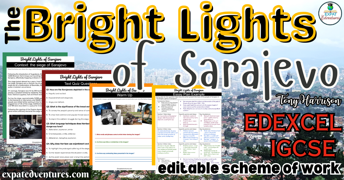 The Bright Lights of Sarajevo IGCSE Resources