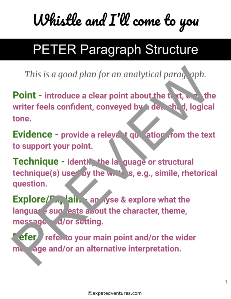 Whistle-and-I'll-come-to-you-exemplar-paragraph-rubric