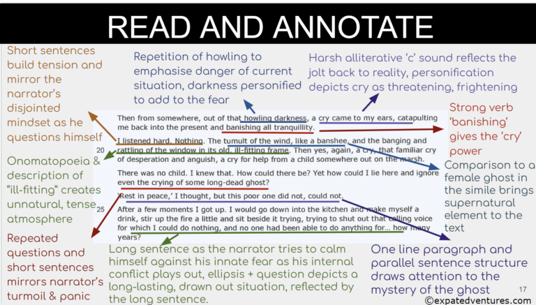 Whistle-and-I'll-come-to-you-IGCSE-annotations