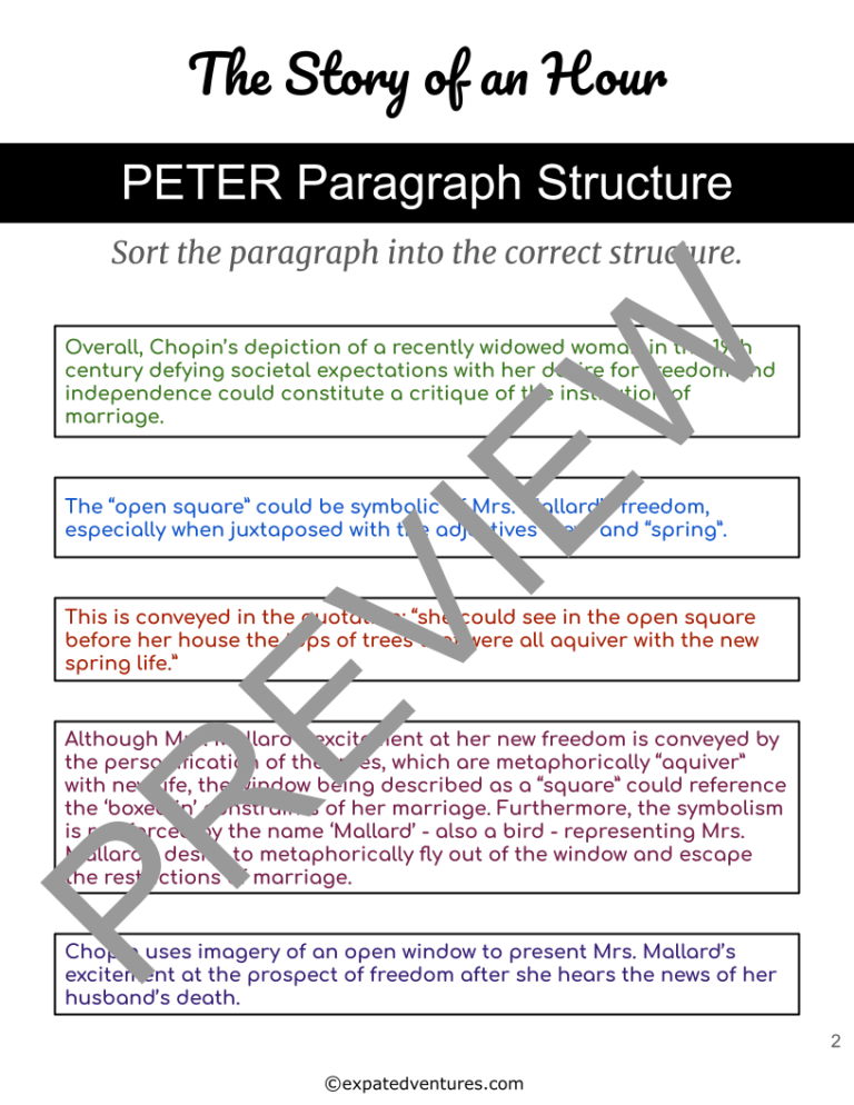 the-story-of-an-hour-paragraph-structure