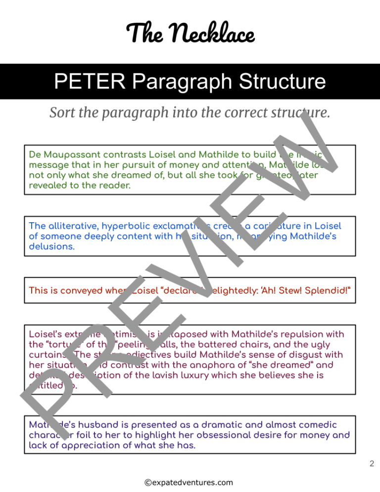 the-necklace-igcse-resources-paragraph-structure