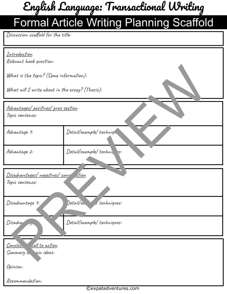 writing-a-gcse-article-planning-scaffold