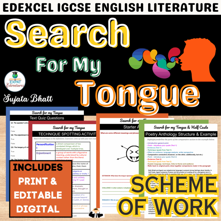 search-for-my-tongue-igcse-edexcel-resources-annotations-model-answer