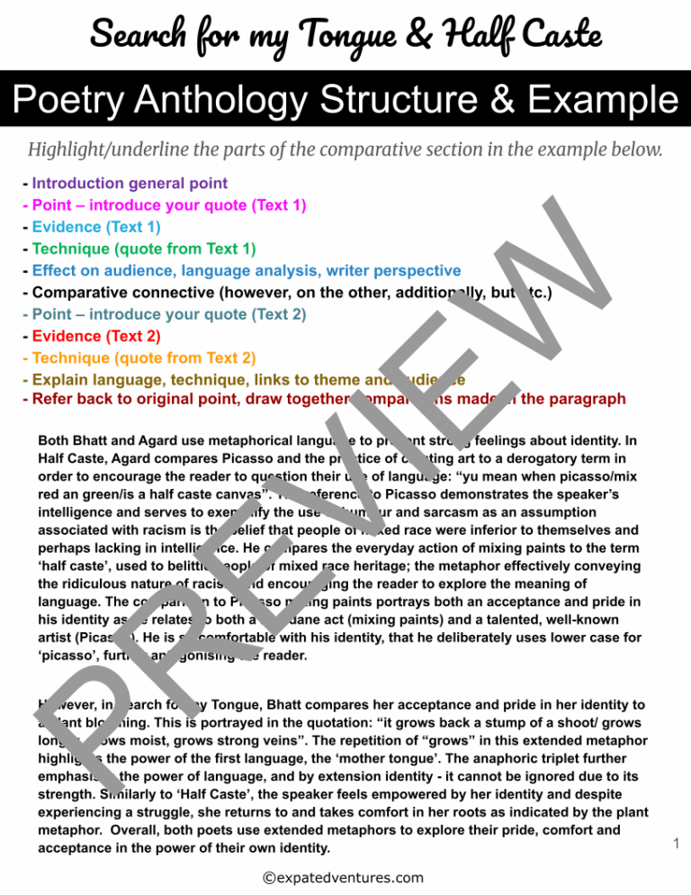 search-for-my-tongue-igcse-english-literature-model-essay-exam-answer