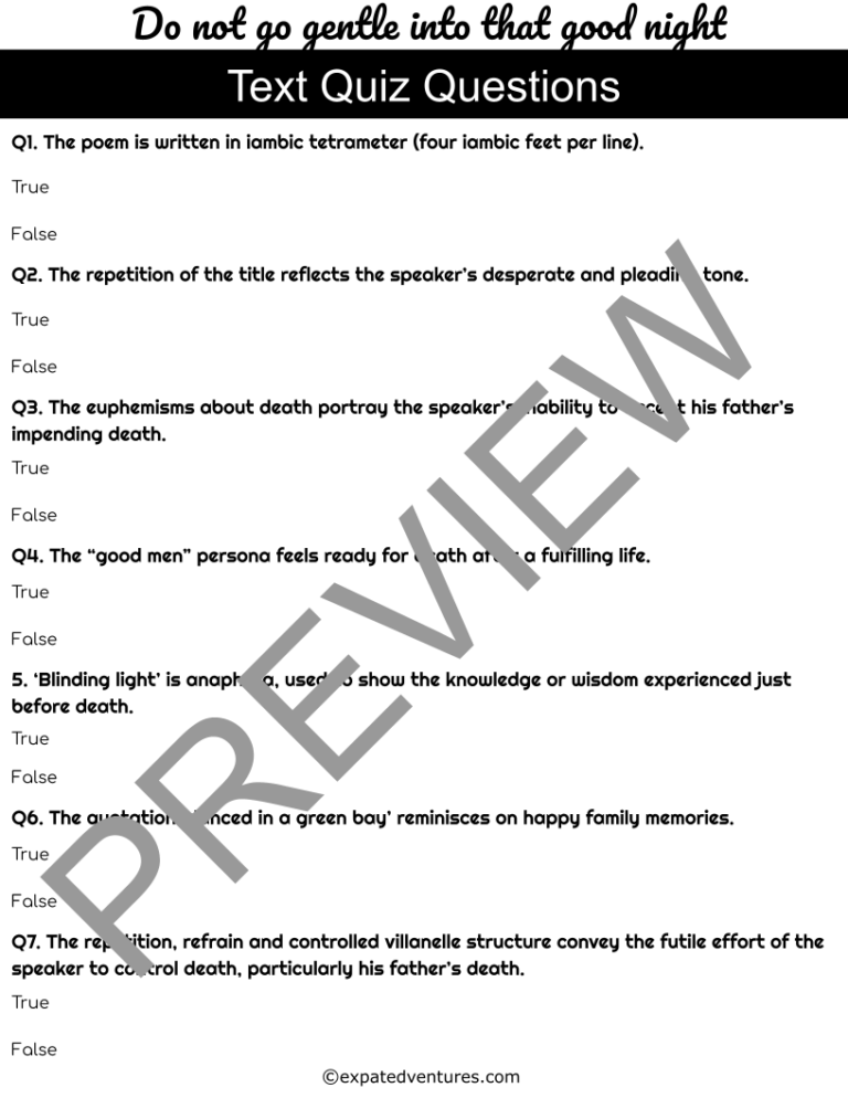 do-not-go-gentle-into-that-good-night-resources-igcse-quiz-answer-key