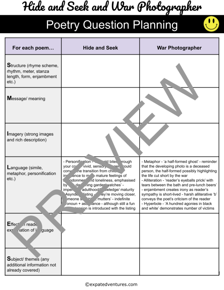 hide-and-seek-Essay-igcse-edexcel-poetry-comparison