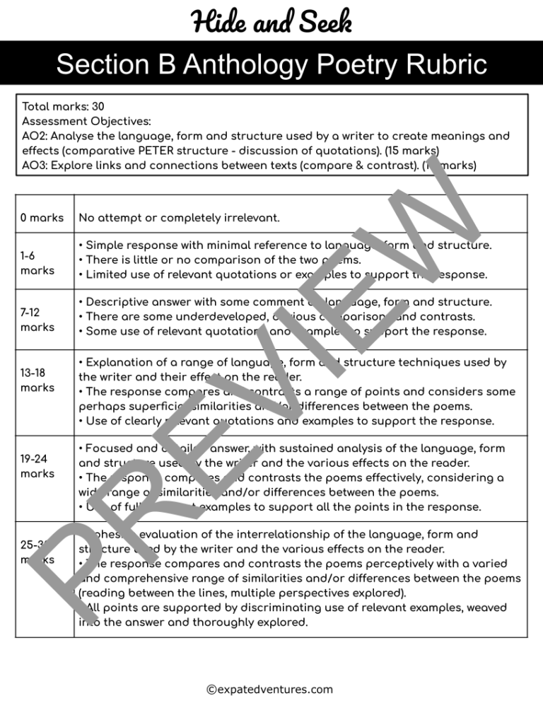 hide-and-seek-resources-igcse-exam-response-edexcel-rubric-annotations